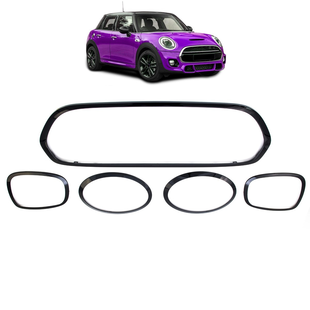 Hochglanz Schwarz De-Chroming Zierleisten Set passend für MINI F55 F56 F57 2013-2020