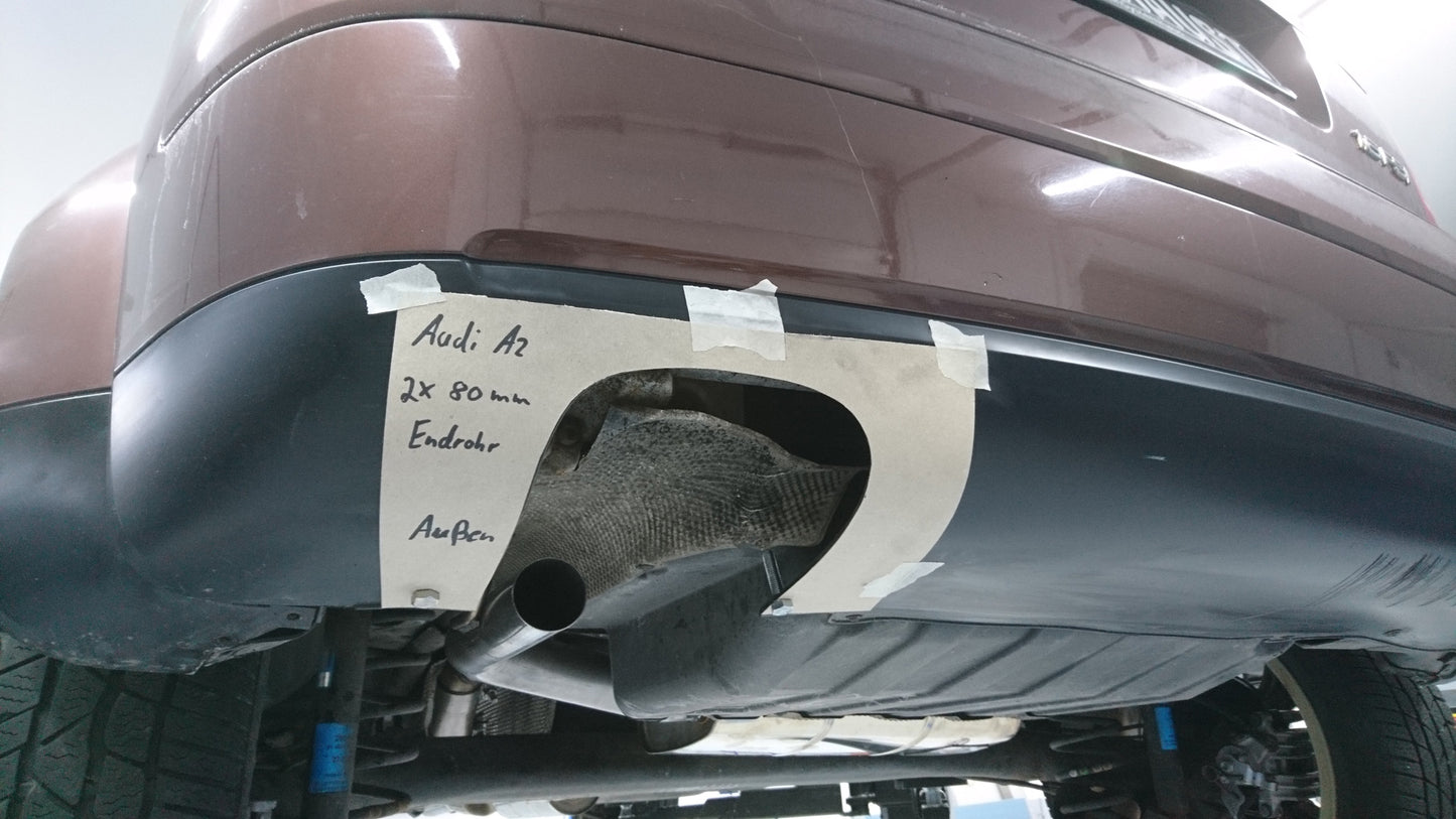 Audi A2 - 1,6l + 1,4l 42l Tank Endschalldämpfer - 2x76 Typ 25