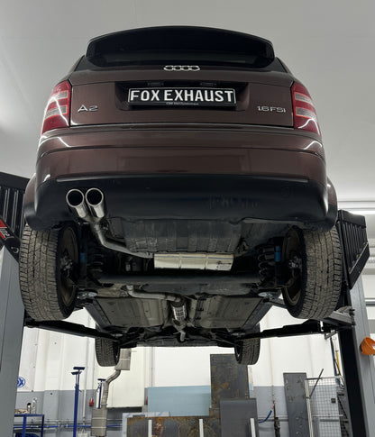 Audi A2 - 1,6l Halbanlage ab Kat - 2x80 Typ 16 (Bestehend aus End- und Vorschalldämpfer mit Endrohr)