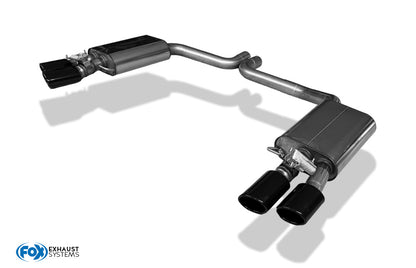 Audi S8 Typ 4H mit Abgasklappen Endschalldämpfer rechts/links zweiflutig - 2x100x77 Typ 38 rechts/links schwarz glänzend e...