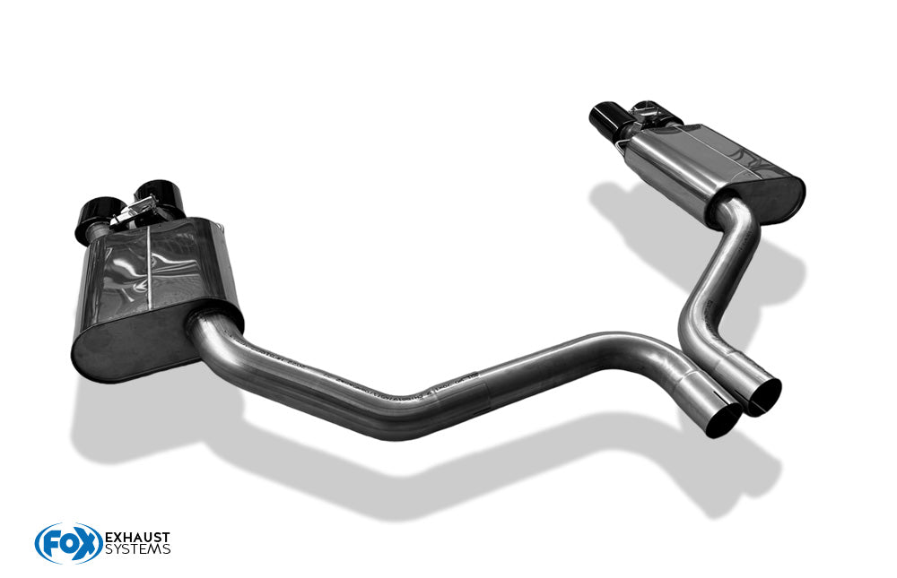 Audi S8 Typ 4H mit Abgasklappen Endschalldämpfer rechts/links zweiflutig - 2x100x77 Typ 38 rechts/links schwarz glänzend e...