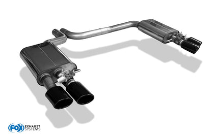 Audi S8 Typ 4H mit Abgasklappen Endschalldämpfer rechts/links zweiflutig - 2x100x77 Typ 38 rechts/links schwarz glänzend e...