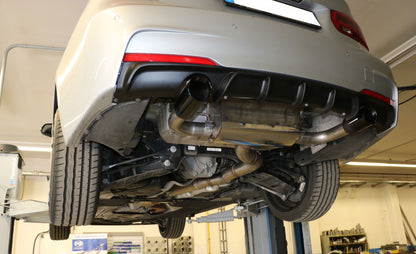 BMW F30/31 - 335d Endschalldämpfer quer Ausgang rechts/links - 1x90 Typ 25 rechts/links schwarz emalliert