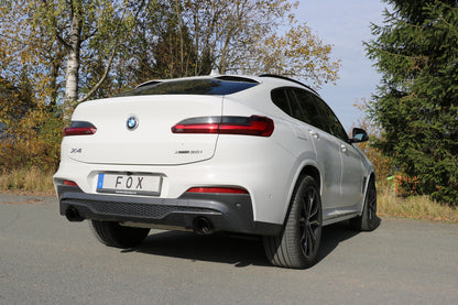 BMW X4 G02 - 30i Endschalldämpfer quer Ausgang rechts/links - 1x100 Typ 25 rechts/links SCHWARZ emalliert mit Abgasklappe ...