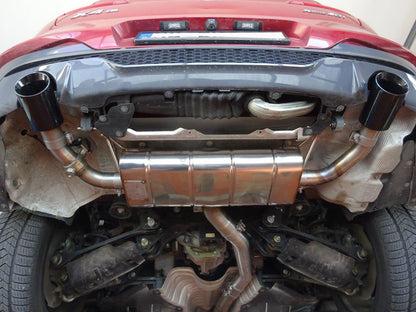 BMW X4 G02 - 30i Endschalldämpfer quer Ausgang rechts/links - 1x100 Typ 25 rechts/links SCHWARZ emalliert mit Abgasklappe ...