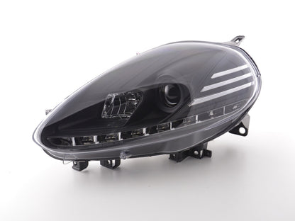 Scheinwerfer Set Daylight LED Tagfahrlicht Fiat Punto Evo  09-11 schwarz