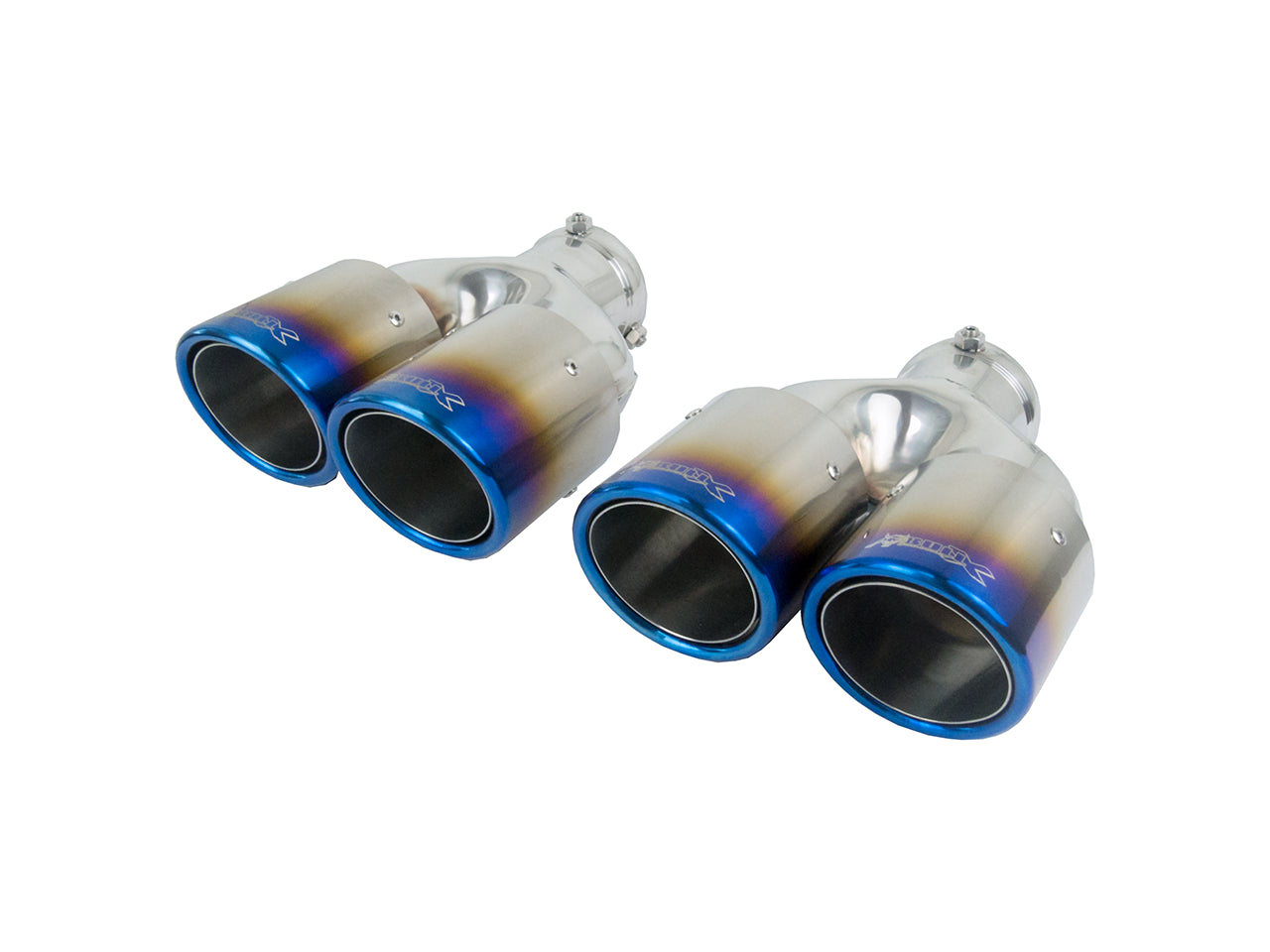 Bull-X Endrohrset Y-Style: Typ 19 Titan versetzt 4x89mm für S4/S5 Heck (A:2x64mm)
