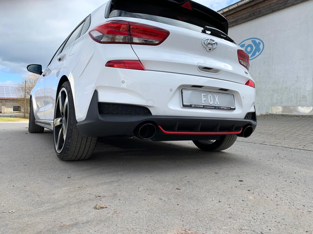 Hyundai i30N Performance + Fastback Endrohre passend auf den originalen Endschalldämpfer - 129x106 Typ 32 rechts/links sch...