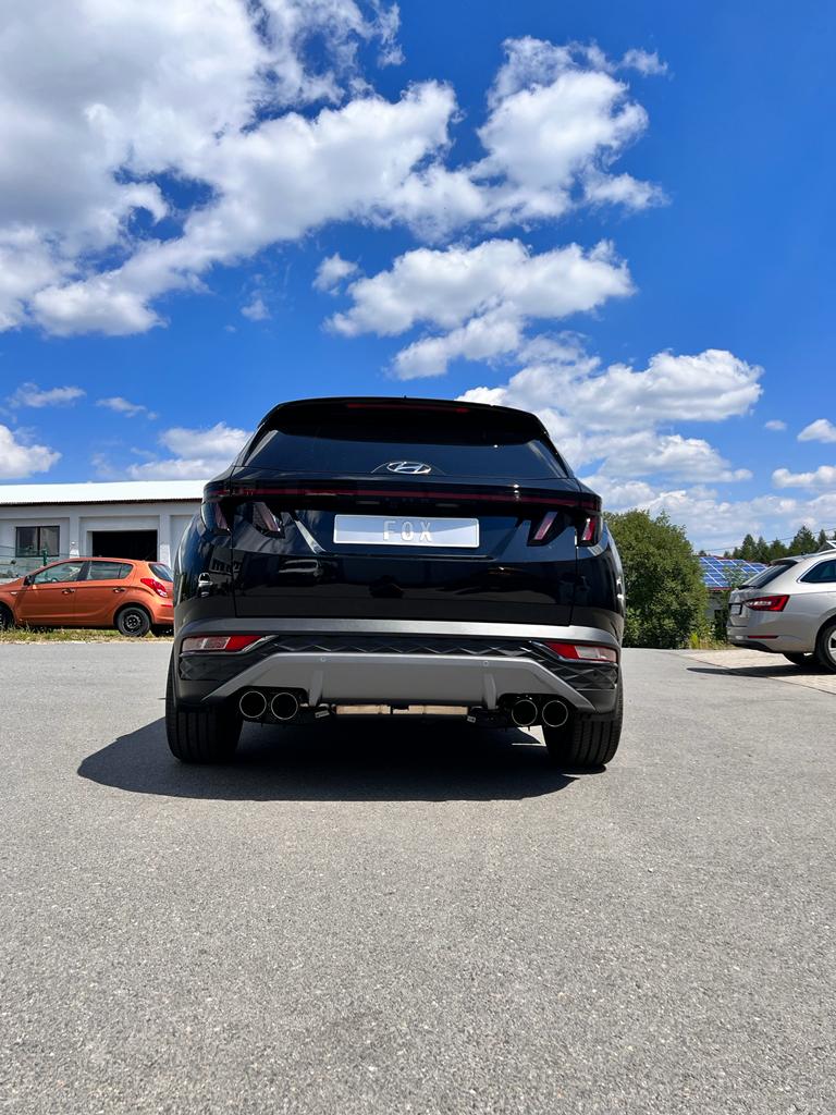 Hyundai Tucson NX4 - 4x2 & 4x4 Endschalldämpfer - 4x90 Typ 14 mit Schwarzen Covern 4x100mm