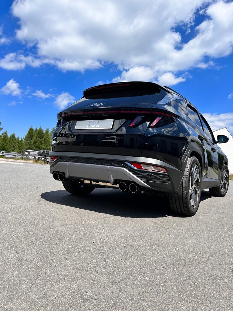 Hyundai Tucson NX4 - 4x2 & 4x4 Endschalldämpfer - 4x90 Typ 14 mit Schwarzen Covern 4x100mm