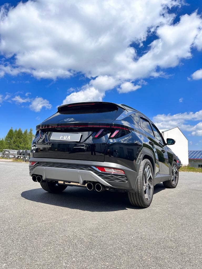 Hyundai Tucson NX4 - 4x2 & 4x4 Endschalldämpfer - 4x90 Typ 14 mit Schwarzen Covern 4x100mm