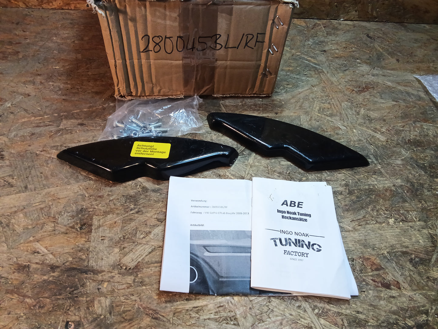 Heckansatz Heckdiffusor Volkswagen Golf 6, 1K Bj.: 2008-2013 Schwarz Glanz