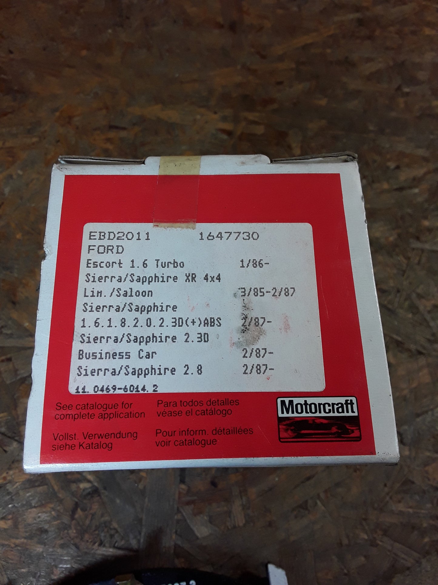Motocraft Ford Escort/ Sierra Bremsbelagsatz Neu