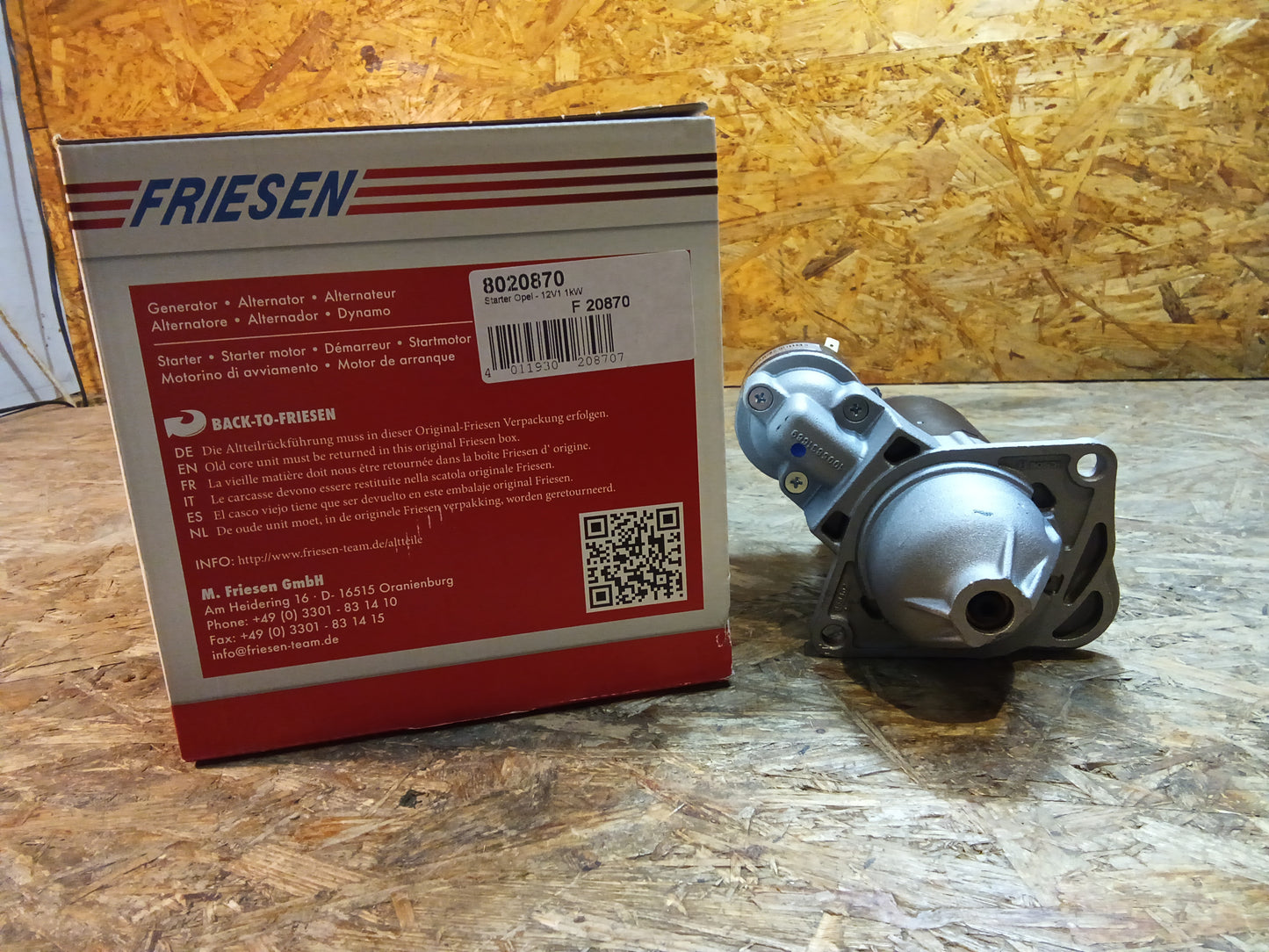 Opel Adam Fiat Stilo Anlasser 12V 1,1KW original FRIESEN NEU