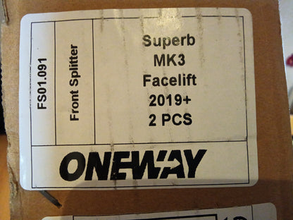 Oneway Frontspoiler passend für Skoda Superb 3V HB/Kombi Facelift 2019-2023 - Schwarz glänzend