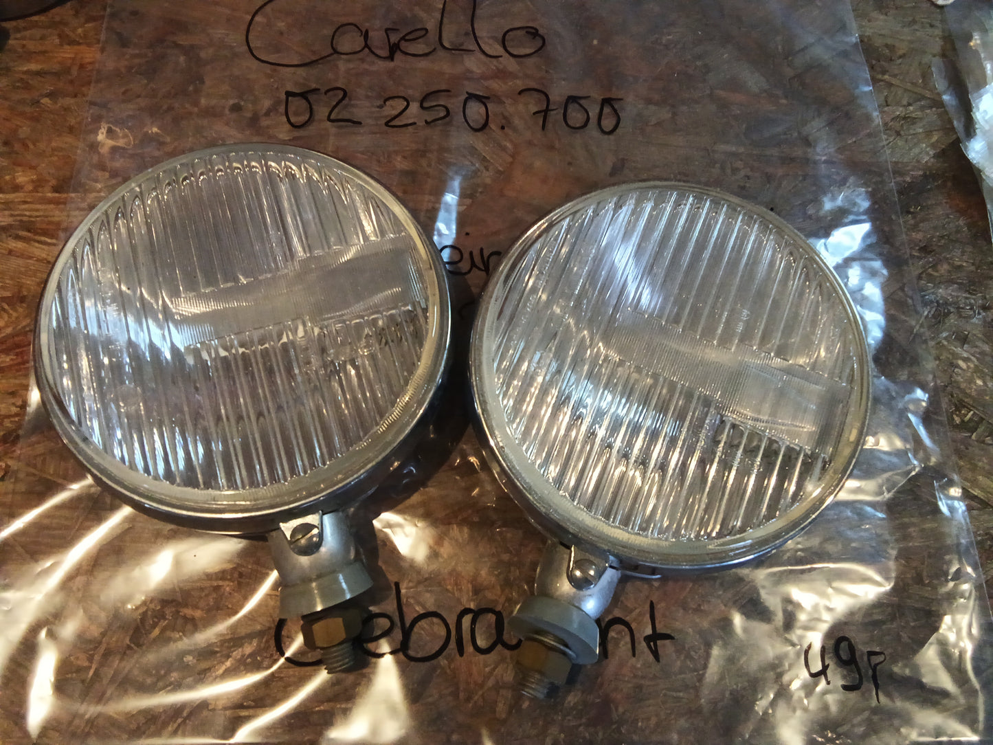 Oldtimer Youngtimer Nebelscheinwerfer -Set 16cm Durchmesser original Carello GEBRAI