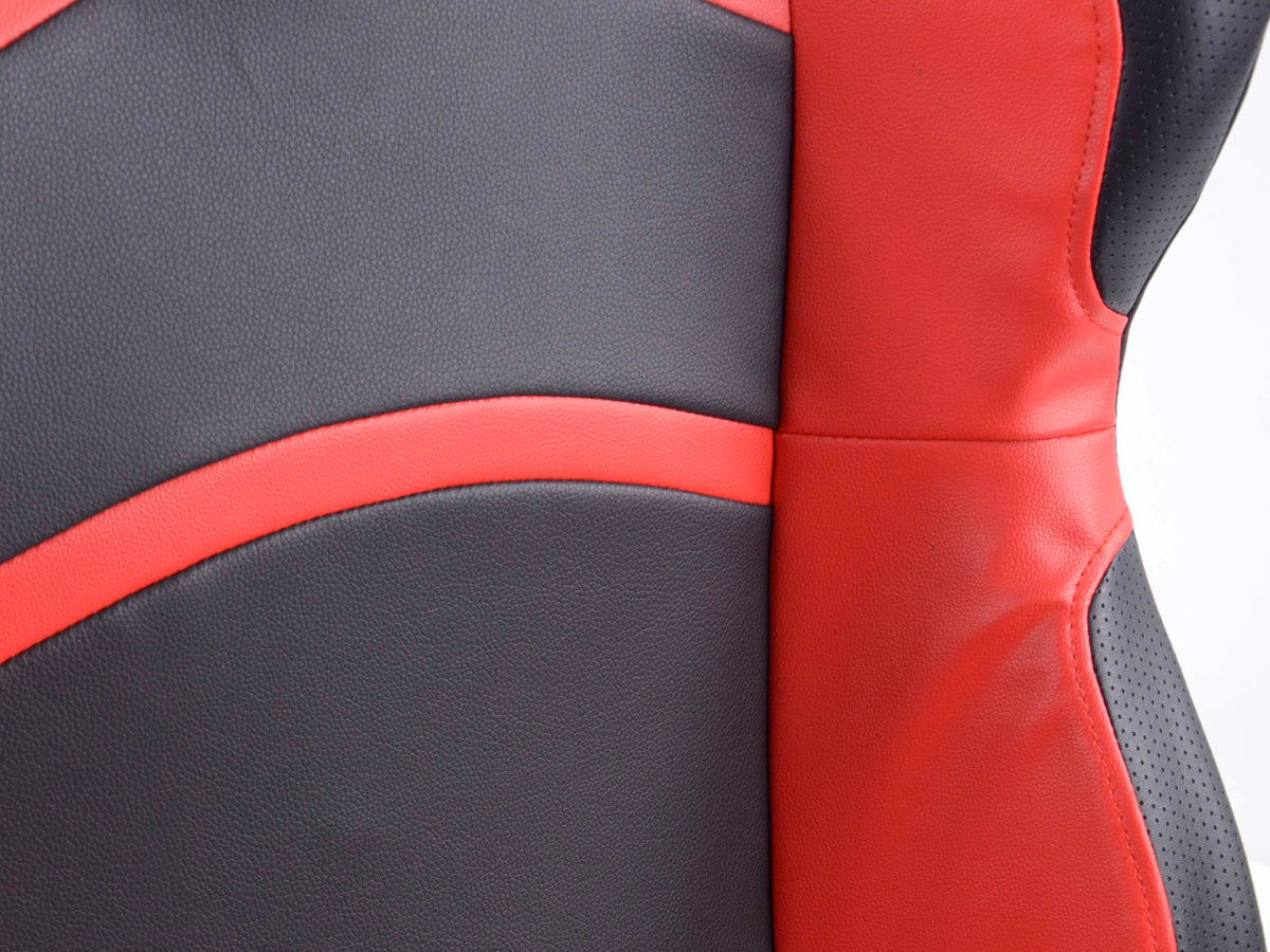 FK Sportsitze Auto Halbschalensitze Set Cyberstar Kunstleder schwarz / rot