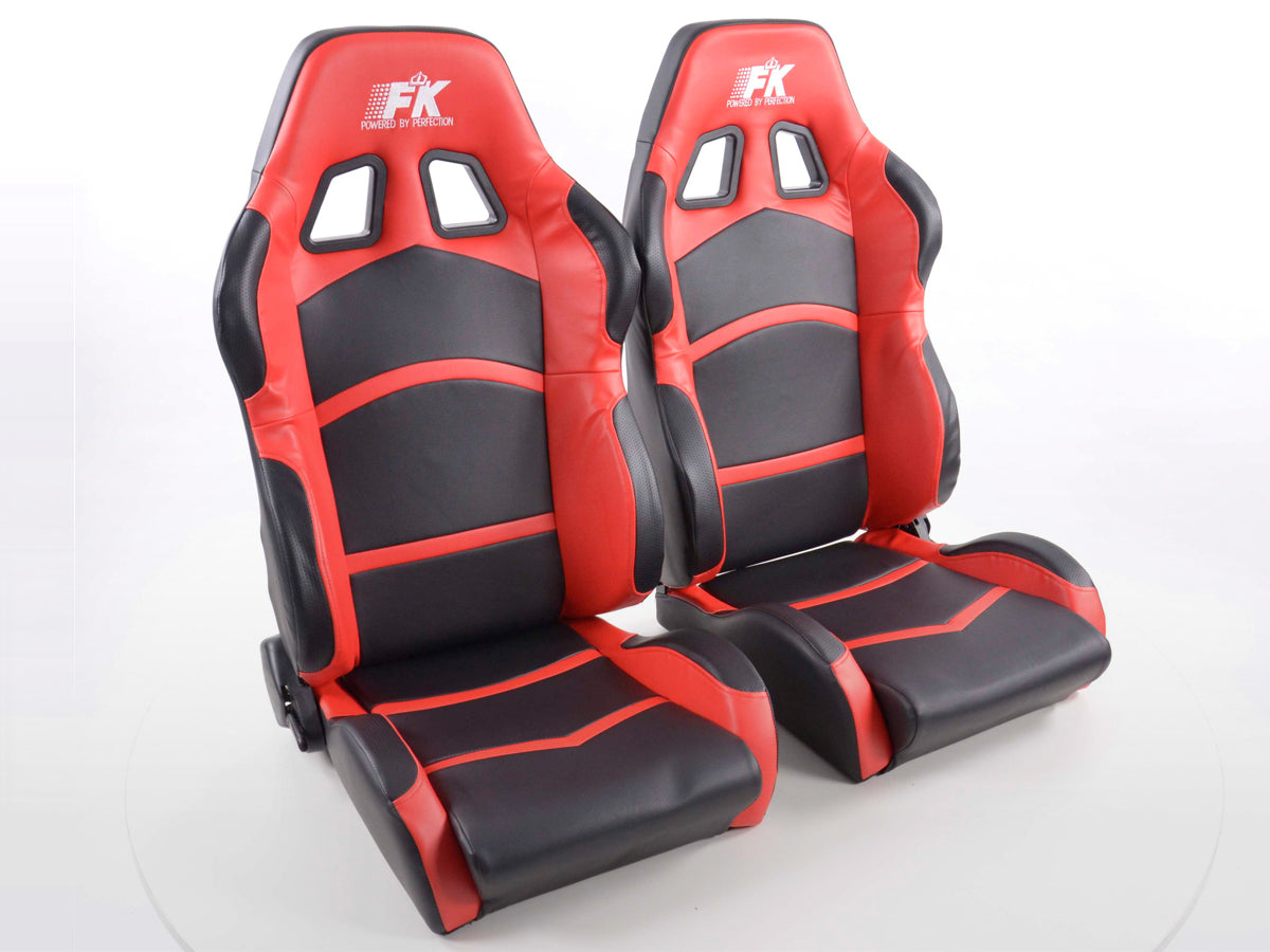FK Sportsitze Auto Halbschalensitze Set Cyberstar Kunstleder schwarz / rot