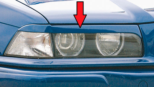 BMW 3er E36 Rieger Scheinwerferblenden Cabrio, Coupé NICHT GEEIGNET für XENONSCHEINWERFER !!! ABS, 
inkl. Gutachten, Montagezubehör
