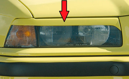 BMW 3er E36 Rieger Scheinwerferblenden Lim., Compact,... NICHT GEEIGNET für Xenonscheinwerfer! ABS, 
inkl. Gutachten, Montagezubehör