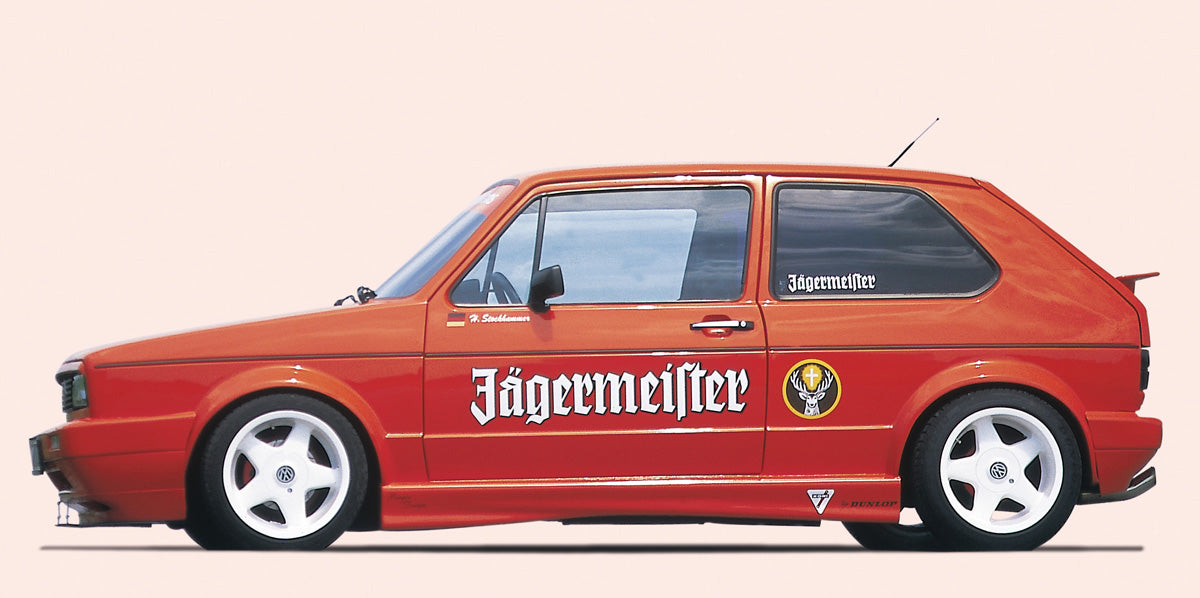 VW Golf 1 Rieger Seitenschweller ohne Radlaufaussparung alle Golf 1 auch Cabrio links, ABS, 
inkl. Gutachten, Montagezubehör, Aluwinkelleisten