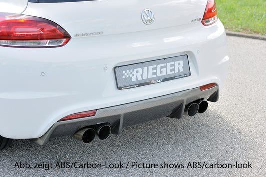 VW Scirocco 3 (13) Rieger Heckeinsatz für R-Line Heckschürze  für Doppelendrohr li. u. re., (4x90mm ø), ABS, für Fzg. mit R-Line Exterieur, 
inkl. Montagezubehör, Gutachten
