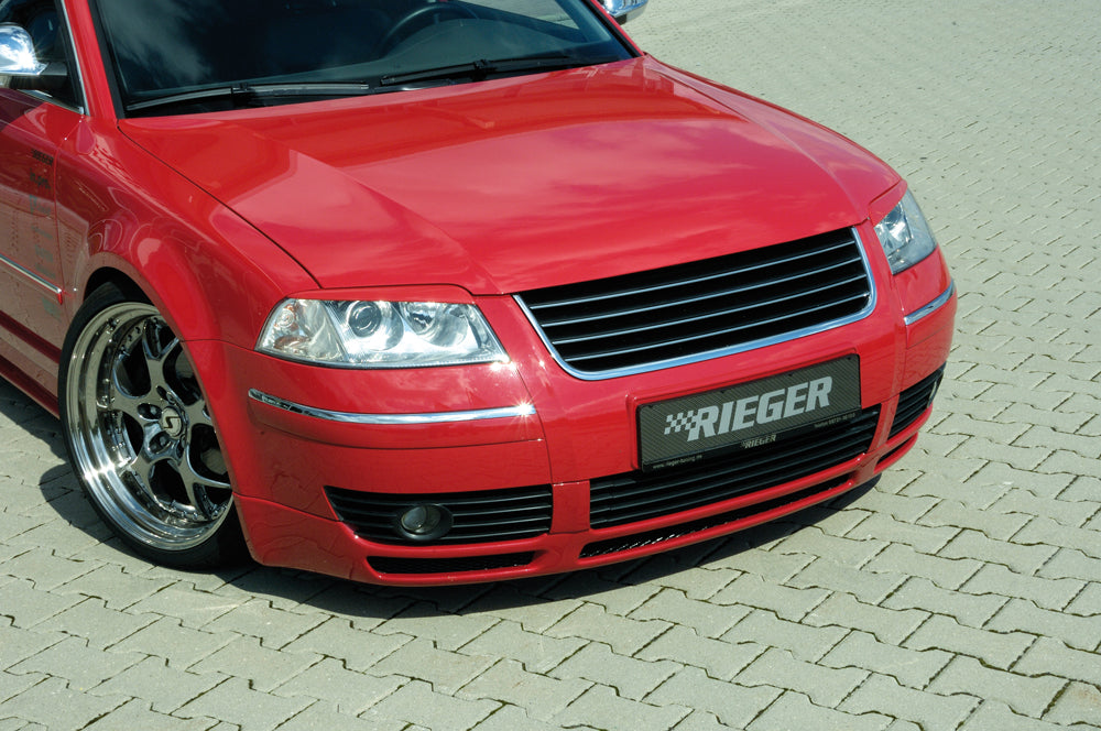VW Passat (3BG) Rieger Spoilerlippe   mit 2 Turboschächten für V6 Diesel ABS, 
inkl. Alugitter, Montagezubehör, ABE