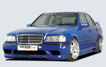 Mercedes C-Klasse (W202) Rieger Seitenschweller (bis Bj.97 muss orig.Schweller vorhanden sein!) links, mit Schacht und 2 Ausschnitten, ABS, 
inkl. Alugitter, Gutachten, Montagezubehör