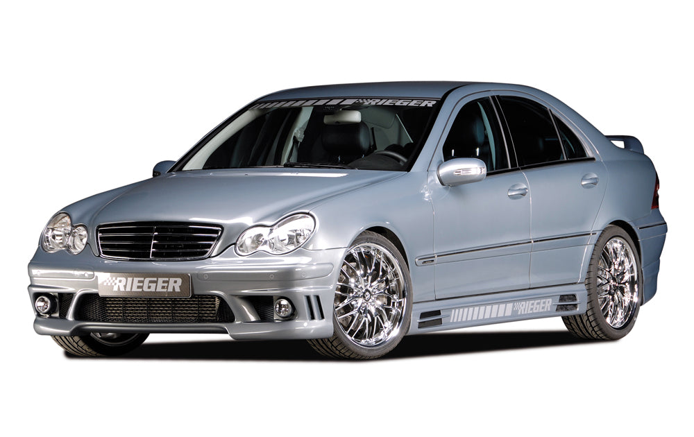 Mercedes C-Klasse (W203) Rieger Spoilerstoßstange    ABS, für Fzg. mit Einparkhilfe (PDC), 
inkl. Alugitter, Montagezubehör, ABE
