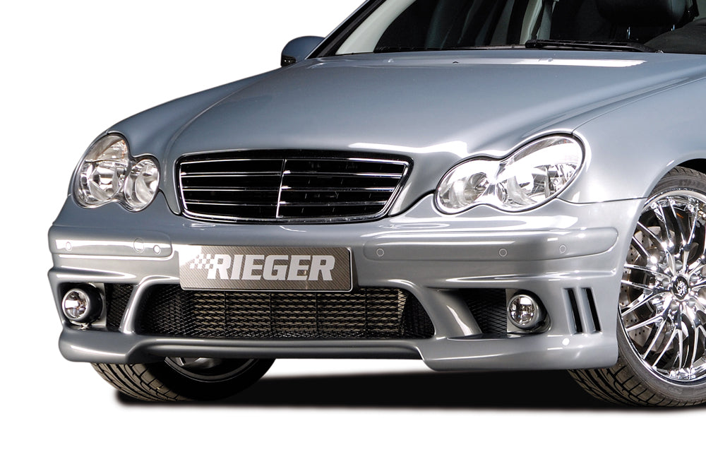 Mercedes C-Klasse (W203) Rieger Spoilerstoßstange    ABS, für Fzg. mit Einparkhilfe (PDC), 
inkl. Alugitter, Montagezubehör, ABE