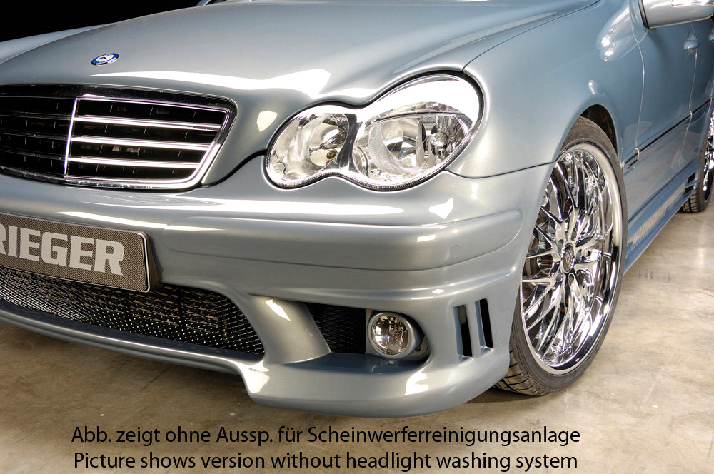 Mercedes C-Klasse (W203) Rieger Spoilerstoßstange    ABS, für Fzg. mit Scheinwerferreinigungsanlage, 
inkl. Alugitter, Montagezubehör, ABE