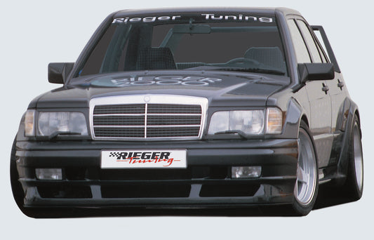 Mercedes 190 (W201) Rieger Spoilerstoßstange für Fzg. mit Seriengrill mit Aussparung für NSW, GFK, 
inkl. Gutachten, Montagezubehör