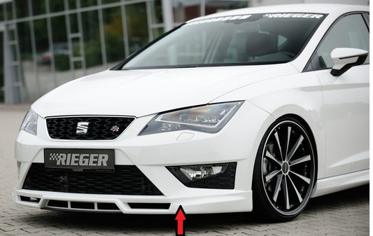 Seat Leon Cupra (5F) Rieger Spoilerlippe  mit zusätzlichen Lüftungsschlitzen, ABS, 
inkl. Montagezubehör, Alugitter, ABE