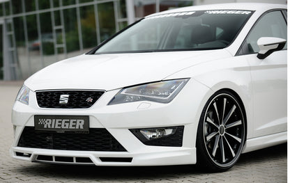 Seat Leon Cupra (5F) Rieger Spoilerlippe  mit zusätzlichen Lüftungsschlitzen, ABS, 
inkl. Montagezubehör, Alugitter, ABE
