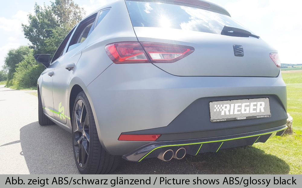 Seat Leon FR (5F) Rieger Heckeinsatz  für Doppelendrohr li., ABS, 
inkl. Montagezubehör, Gutachten