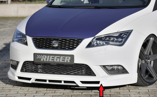 Seat Leon (5F) Rieger Spoilerlippe  mit zusätzlichen Lüftungsschlitzen, ABS, 
inkl. Montagezubehör, Alugitter, ABE