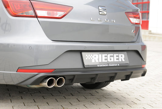 Seat Leon FR (5F) Rieger Heckeinsatz  für Doppelendrohr li., ABS, 
inkl. Montagezubehör, Gutachten