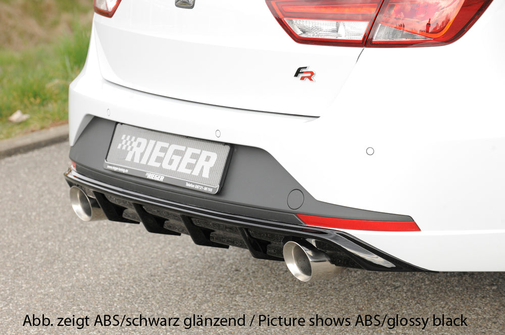 Seat Leon FR (5F) Rieger Heckeinsatz  für Sportendrohr li. u. re., (100mm ø), ABS, 
inkl. Montagezubehör, Gutachten