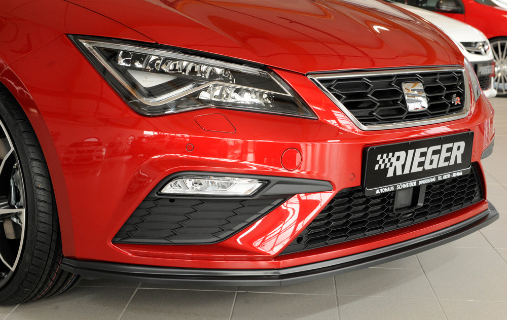Seat Leon Cupra (5F) Rieger Spoilerschwert für orig. FR-/ Cupra-Frontschürze für orig. Frontschürze, ABS, 
inkl. Montagezubehör, ABE