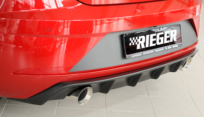 Seat Leon FR (5F) Rieger Heckeinsatz  für Sportendrohr li. u. re., (100mm ø), ABS, 
inkl. Montagezubehör, Gutachten