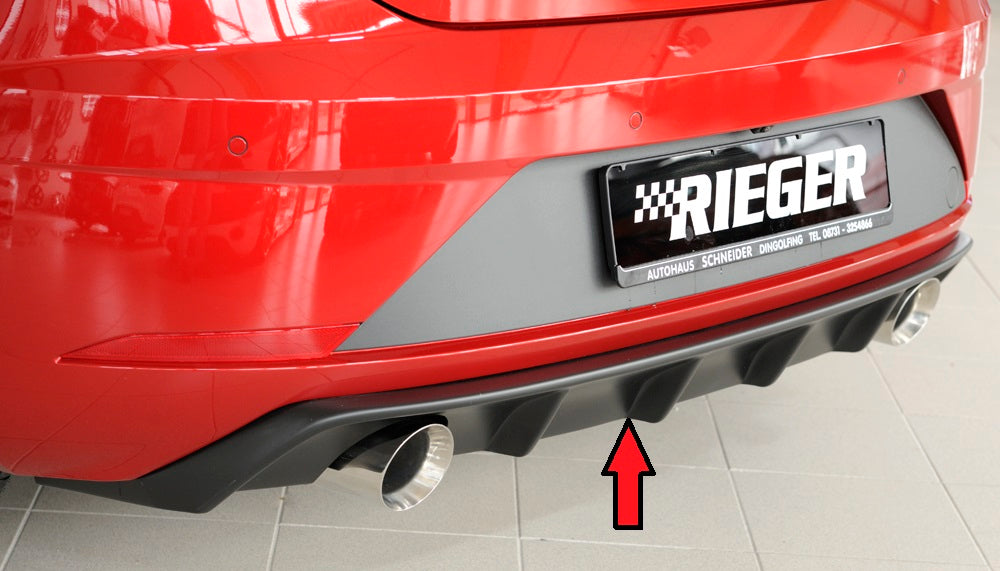Seat Leon FR (5F) Rieger Heckeinsatz  für Sportendrohr li. u. re., (100mm ø), ABS, 
inkl. Montagezubehör, Gutachten