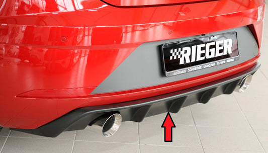 Seat Leon FR (5F) Rieger Heckeinsatz  für Sportendrohr li. u. re., (100mm ø), ABS, 
inkl. Montagezubehör, Gutachten