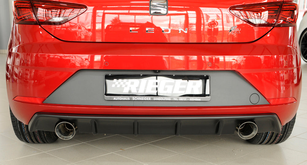 Seat Leon FR (5F) Rieger Heckeinsatz  für Sportendrohr li. u. re., (100mm ø), ABS, 
inkl. Montagezubehör, Gutachten