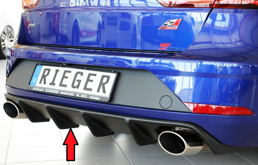 Seat Leon Cupra (5F) Rieger Heckeinsatz  für orig. Endrohr li. u. re., ABS, 
inkl. Montagezubehör, Gutachten