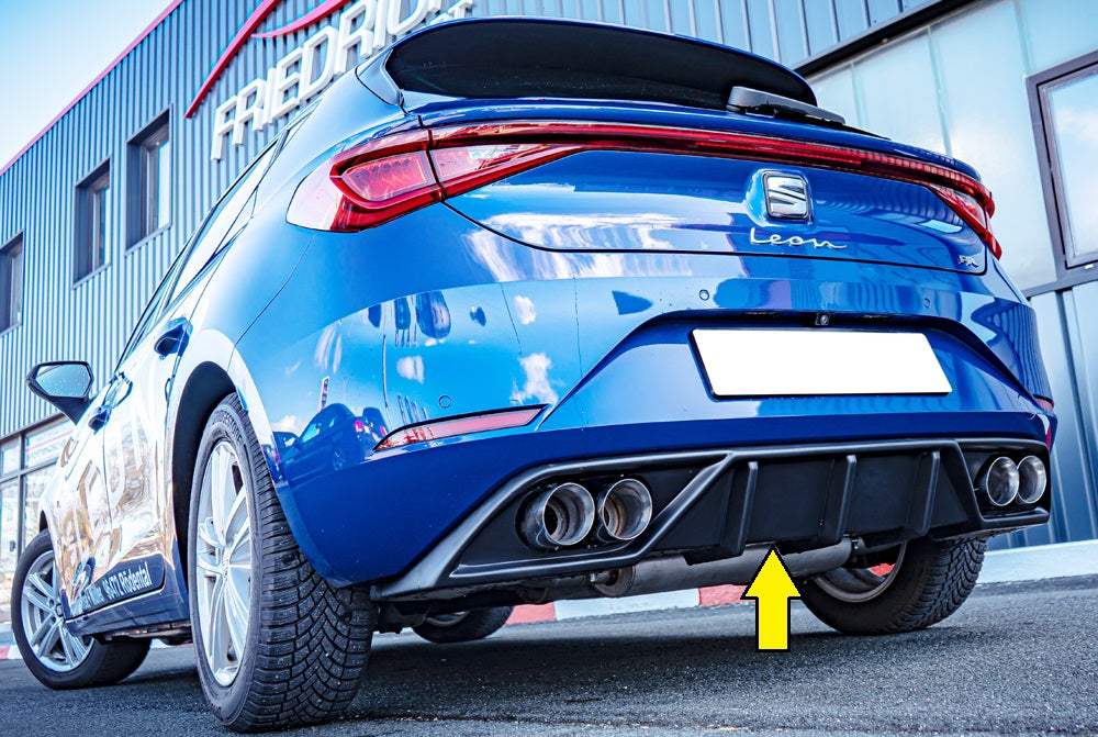 Seat Leon (KL) Rieger Heckeinsatz für Sport-ESD li./re. für Doppelendrohr li. u. re., (4x90mm ø), ABS, 
inkl. Montagezubeh...