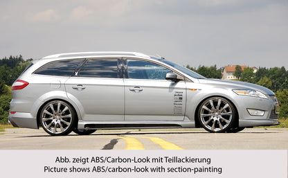 Ford Mondeo (BA7) Rieger Seitenschweller SG-Design  links, mit Ausschnitt, mit Schacht, ABS, 
inkl. Montagezubehör, Alugitter, Gutachten