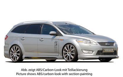 Ford Mondeo (BA7) Rieger Seitenschweller SG-Design  links, mit Ausschnitt, mit Schacht, ABS, 
inkl. Montagezubehör, Alugitter, Gutachten