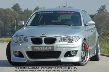 BMW 1er E87  (187 / 1K2/1K4) Rieger Spoilerstoßstange    ABS, für Fzg. mit Scheinwerferreinigungsanlage, 
inkl. Montagezubehör, ABE