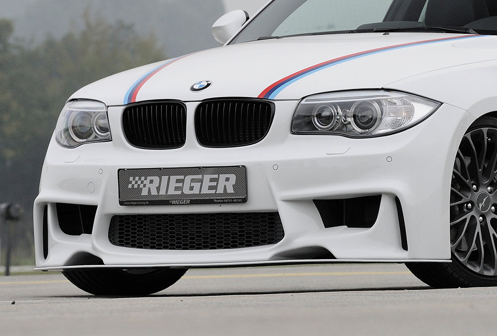 BMW 1er E81  (187/1K2/1K4) Rieger Spoilerstoßstange für flache Version der SWRA ABS, für Fzg. mit Scheinwerferreinigungsanlage, Einparkhilfe (PDC), 
inkl. Montagezubehör, Alugitter, ABE