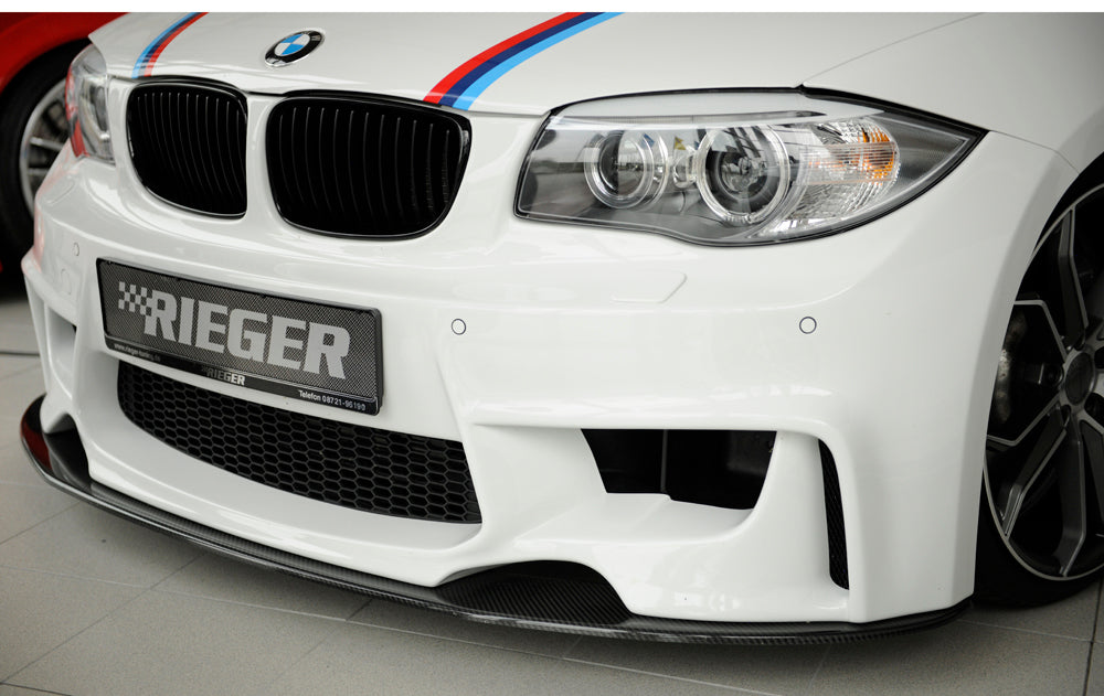 BMW 1er E81  (187/1K2/1K4) Carbon Spoilerschwert (20643PE) BMW 1er, E81-E88 für RIEGER Spoilerstoßstange 35030/31/32/33/41/42 gerade Version, für Spoilerstoßstange, Carbon, 
inkl. Montagezubehör, ABE